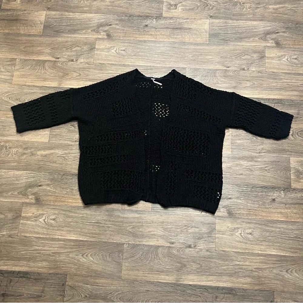 Free People Saturday Morning Cardigan Black Oversized Size XS/S